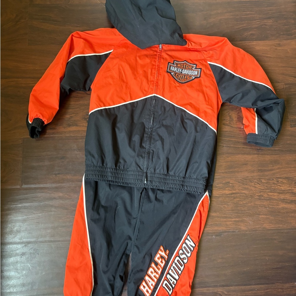 Kids Harley Davidson Wind Breaker Track Lounge  Set Small 8-10 Pants And Jacket